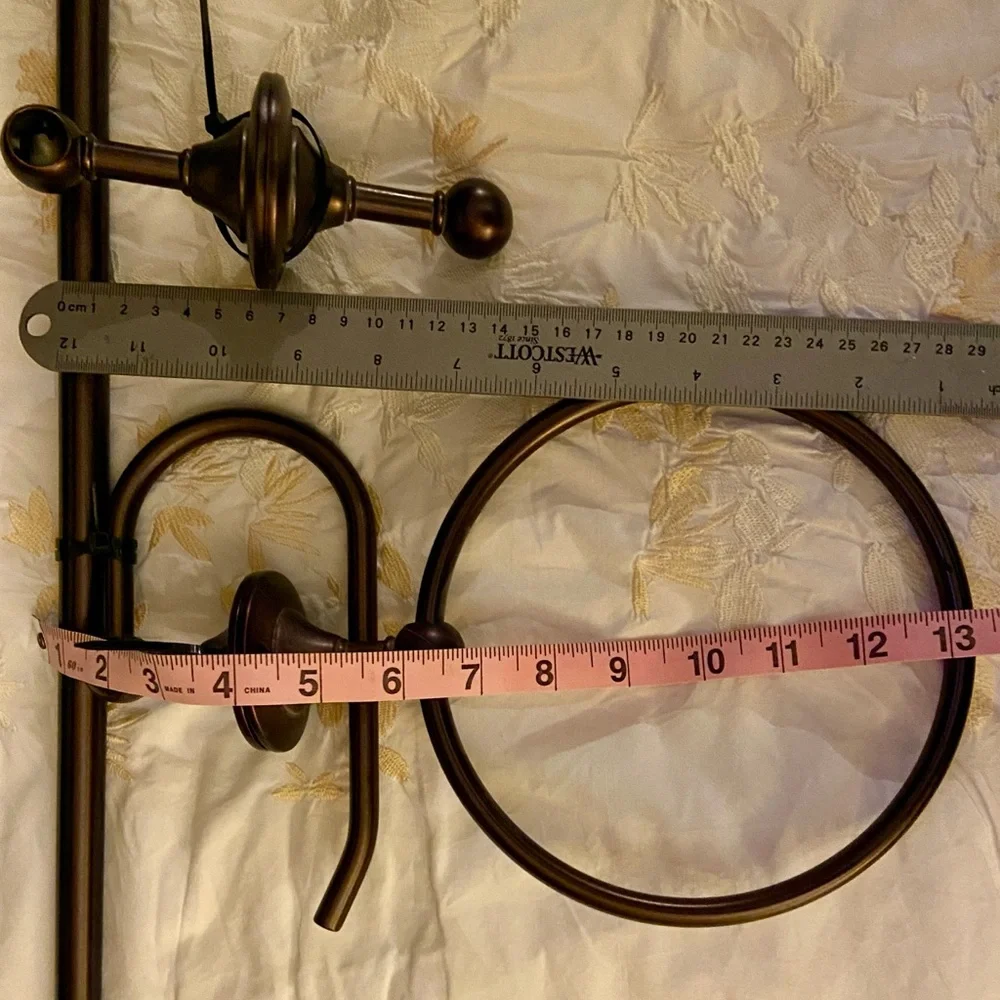 Elegant Bronze 2 Towels & 1 TP Hook- 3 Piece w/Hardware-Unused/Stored Many Years